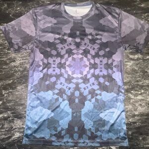 Threyda Purple & Blue Geometric Shirt